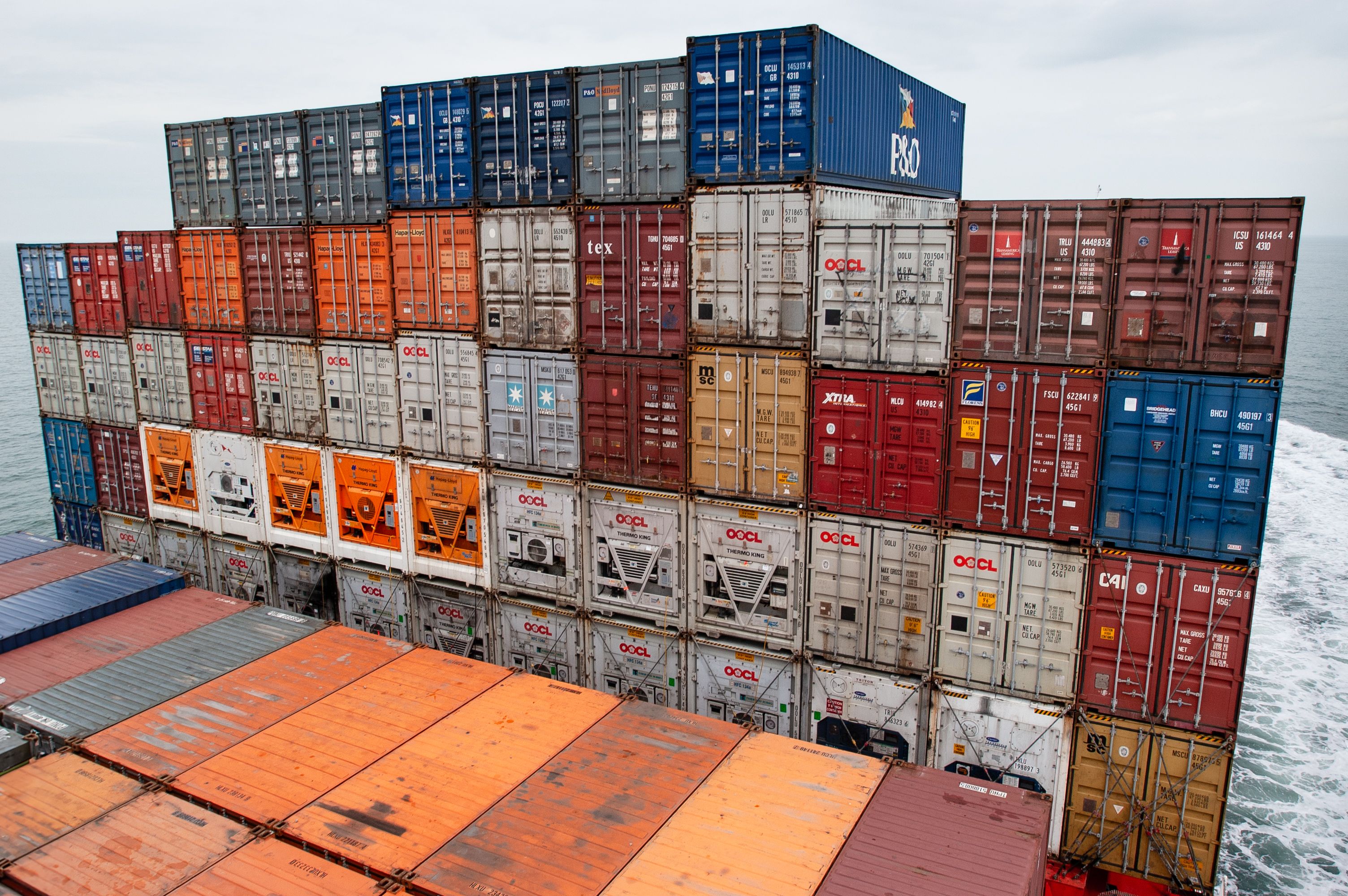 Containers aboard ship